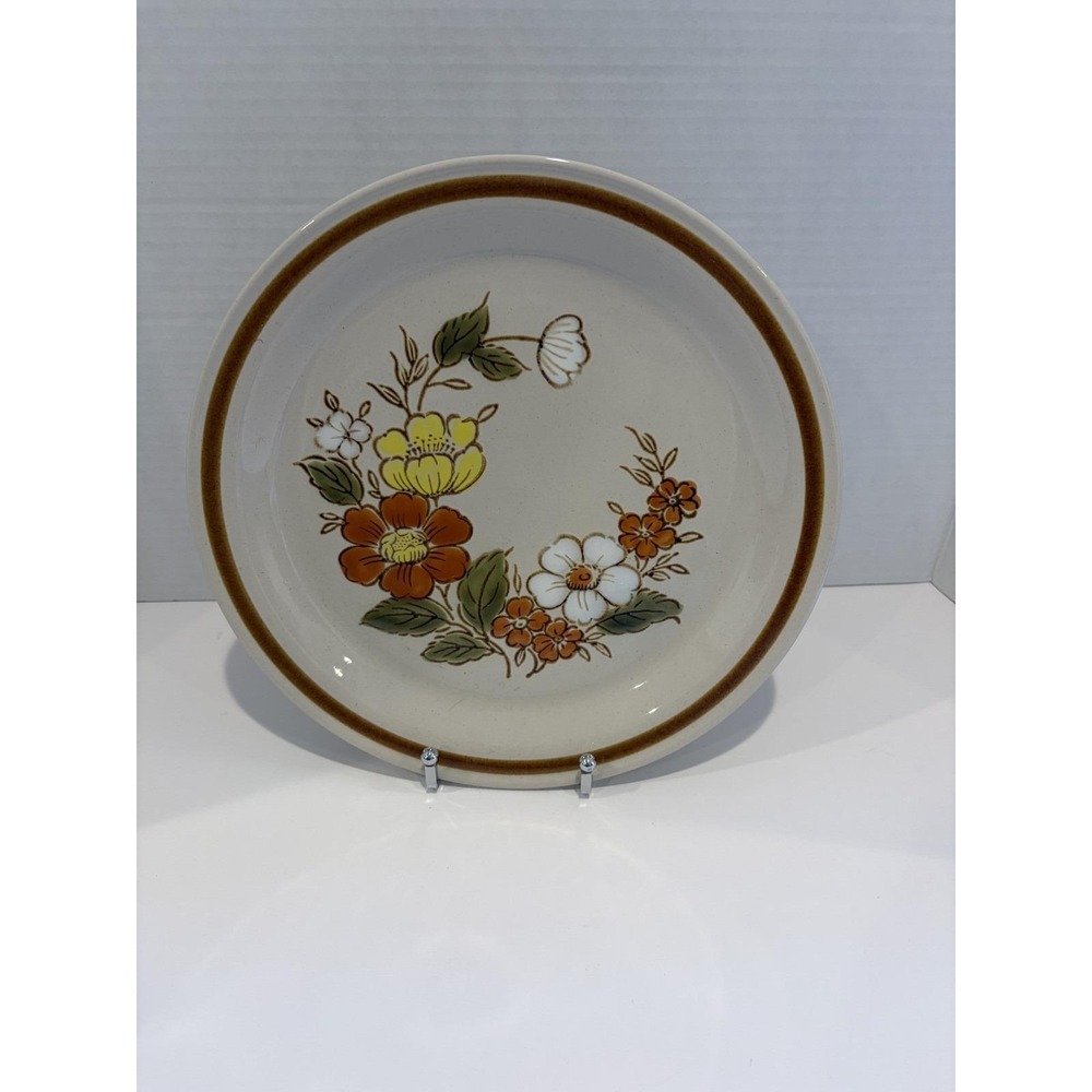 3x Mountain Wood Collection Trellis Blossom Dinner Plates Stoneware Japan Floral